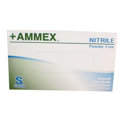 +AMMEX Nitrile Exam Gloves, Powder Free, Non-Sterile, Small, Blue, Textured, 100/Box thumbnail 11