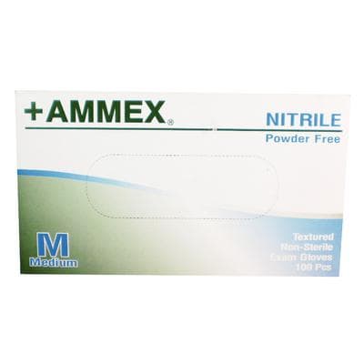+AMMEX Nitrile Exam Gloves, Powder Free, Non-Sterile, Medium, Blue, Textured, 100/Box thumbnail 12