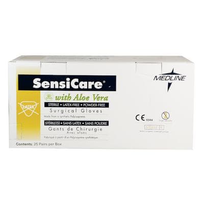 SensiCare® with Aloe Polyisoprene Surgical Gloves, Powder Free, Sterile, Hand-Specific, Size 8.5, White, 25 Pairs/Box thumbnail 11
