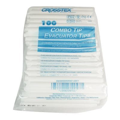 Crosstex MaxVac Plus Combo-Tip High-Volume Evacuator Tips, White, Vented/Non-Vented, 100/Pk, ZET thumbnail 14