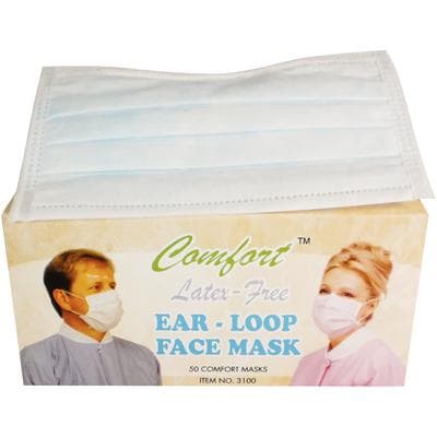 Comfort™ Earloop Procedure Face Masks, ASTM Level 2, Fluid-Resistant, Latex-Free, Blue, 50/Box thumbnail 3