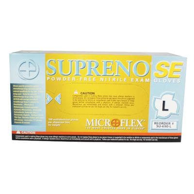 Microflex Supreno SE Nitrile Exam Gloves, Powder-Free, Non-Sterile, Textured, Large, Blue, 100/Box, SU-690 thumbnail 8