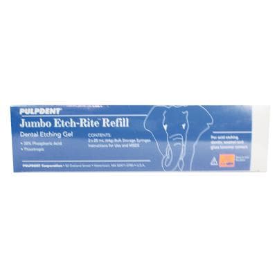 Pulpdent Etch-Rite 38% Phosphoric Acid Dental Etching Gel, Jumbo Syringe Refill, 2 x 25 mL, Blue, ET-50R thumbnail 21