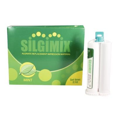 Silgimix™ Alginate Replacement Vinyl Polysiloxane Impression Material, Fast Set, Medium Body, Mint, 50 ml 1:1 Cartridges, 8/Pack thumbnail 3