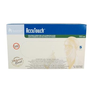 AccuTouch™ Latex Exam Gloves, Powder Free, Non-Sterile, Small, 100/Box thumbnail 2