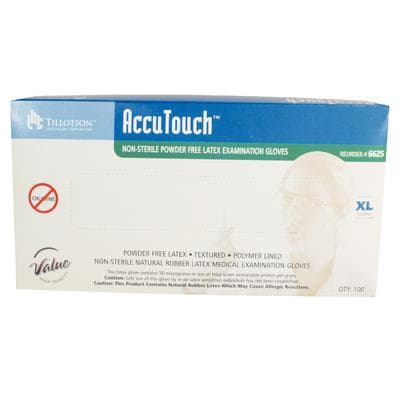 AccuTouch™ Latex Exam Gloves, Powder Free, Non-Sterile, Extra Large, 100/Box, 02-4304 thumbnail 2