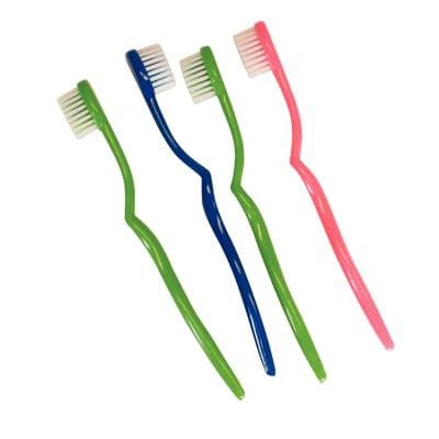 Patterson® New Style Pedo Toothbrush, Extra Soft/Soft Nylon Bristles, Assorted Colors, 72/Pkg - Patterson® New Style Pedo Toothbrush, 72/Pkg - Patterson® New Style Pedo Toothbrush, 72/Pkg - Image 1