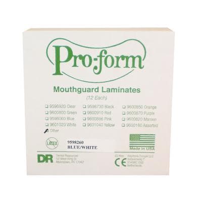 Pro-Form Mouthguard Laminates, 5" x 5", 0.160" (4mm), Blue/White, Dual-Color, 12/Pk, 9598260 thumbnail 17