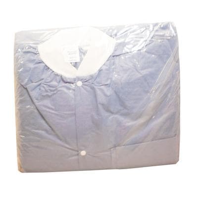 Maytex Lab Jacket, Blue, Large, 10/Pack - LAB JACKET BLUE LARGE 10/PK - Image 1