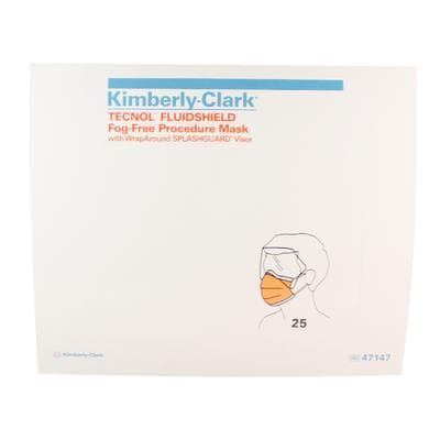 Halyard Fluidshield Procedure Mask, ASTM Level 3, Earloop, with Wraparound Splashguard Visor, Orange, 25/Box, 47147 thumbnail 9