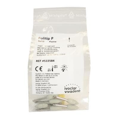 Politip-P Polishers, Green, Flame Shape (B), Latch Type, 6/Pkg, Ref 533584 thumbnail 10