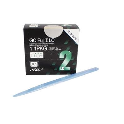 GC Fuji II LC Improved Light-Cure Resin-Reinforced Glass Ionomer Restorative, 1:1 Powder/Liquid Package, Shade A1, 15 g Powder + 6.8 ml Liquid, #000184 thumbnail 15