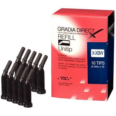 GC America Gradia Direct X Universal Composite Restorative, Unitip Refill, Shade X-XBW (Extra Bleach White), 0.3 g (0.16 mL) per Tip, Pack of 10 thumbnail 16