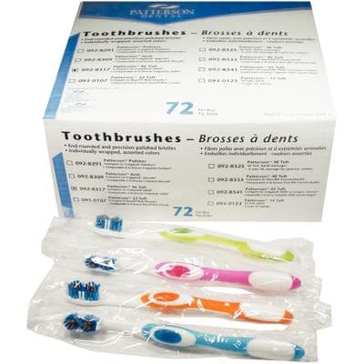 Patterson 36 Tuft Toothbrush, Soft Nylon Bristles, Adult, 72/Pkg - Patterson 36 Tuft Toothbrush – 72/Pkg - Patterson 36 Tuft Toothbrush – 72/Pkg - Image 1