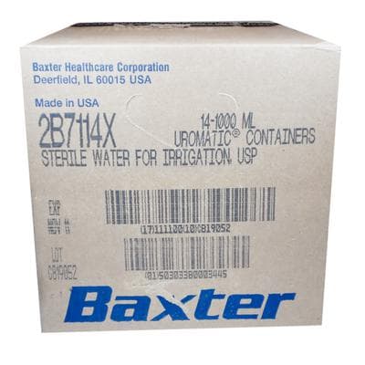Baxter Sterile Water for Irrigation USP, 1000 mL Viaflex Plastic Container, 14/Case thumbnail 2