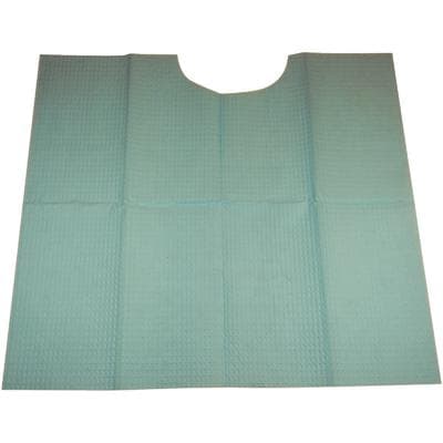 Choice Specialty Contour Neck Bibs, 2-Ply Tissue/1-Ply Poly, 17" x 18", Blue, 500/Case, 917343 thumbnail 14