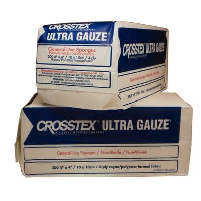 Crosstex Ultra Gauze Non-Woven Sponges, 4-Ply, Non-Sterile, 4" x 4", 2000/Case, ENC4NWU thumbnail 13