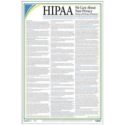 HIPAA Notice of Privacy Practices Poster, 12" W x 18" H, Laminated - HIPAA Privacy Posters, 12" W x 18" H, Laminated - Notice of Privacy Practices - Image 1