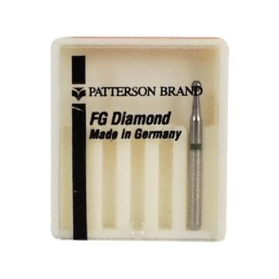 Patterson® Diamond Instrument FG, Round, Coarse Grit, Green Ring, 1.4 mm Diameter, Bur #801/014, 1/Pkg thumbnail 2