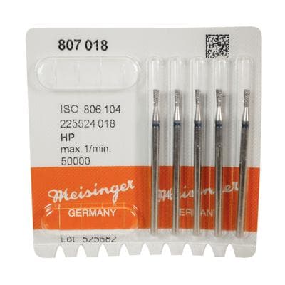Meisinger Diamond Bur, Inverted Cone, Medium Grit, HP, 1.8 mm Diameter, 5/Pkg, #807-018-HP thumbnail 5