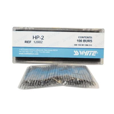 SS White Standard Operatory Carbide Bur, HP, Round #2, 1.0 mm Diameter, 0.7 mm Length, 100/Pkg thumbnail 8