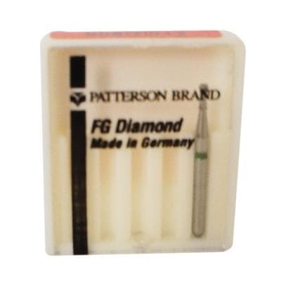 Patterson® Diamond Instrument FG, Inverted Cone, Coarse Grit, Green Ring, #806-012, 1.2 mm Diameter, Friction Grip, 1/Pkg thumbnail 2