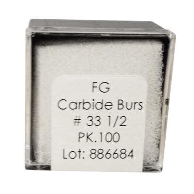 Meisinger Tungsten Carbide Bur, Inverted Cone, FG, #33-1/2, 0.6 mm, 100/Pack, C3312FG thumbnail 5