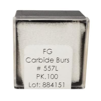 Meisinger Tungsten Carbide Bur, HM 31L Straight Fissure Cross Cut, FG Long, Size #557L, 1.0 mm Diameter, 100/Pack, C557LFG thumbnail 5