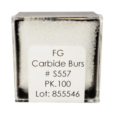 Meisinger Tungsten Carbide Bur HM 31S Straight Fissure Cross Cut FG, Size #557S, 1.0 mm Diameter, 100/Pkg, CS557FG thumbnail 6
