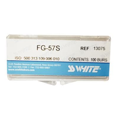 SS White FG #57 Straight Fissure Flat End Carbide Bur, Friction Grip Short Shank, 1.0 mm Diameter, 3.8 mm Length, 100/Pkg thumbnail 8