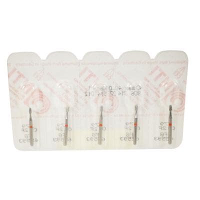 NTI Diamond Bur, FG, Football, #F379, 1.2 mm Diameter, 2.8 mm Length, Fine Grit, Red Ring, 5/Pk, F379-012 thumbnail 13