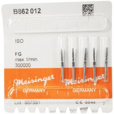 Meisinger Black Cobra Diamond Bur, FG, Super Coarse, Flame, 1.2mm, B862-012, 5/Pack thumbnail 7