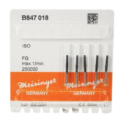 Meisinger Black Cobra Diamond Bur, FG, Super Coarse, Flat End Taper, 1.8mm Diameter, 8mm Working Length, B847-018, 5/Pack thumbnail 7