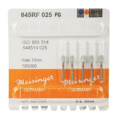 Meisinger 845RF-025-FG Fine Diamond Bur, Round Edge Tapered, Friction Grip, 2.5 mm Head, 5/Pk thumbnail 7