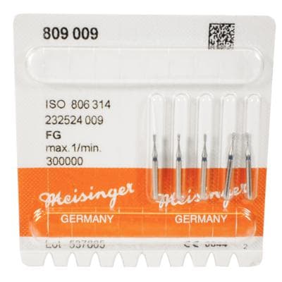 Meisinger Multi-Use Diamond Bur, Friction Grip, Pear, 809, 0.9 mm, Medium, Blue, 5/Pk, 809-009-FG thumbnail 9