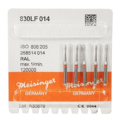 Meisinger 830LF-014-RAL Diamond Bur, Fine Grit, Long Pointed Football, Right-Angle Latch, 1.4 mm Diameter, 5/Pack thumbnail 5