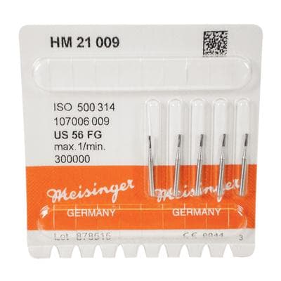 Meisinger Operative Tungsten Carbide Bur, FG, Cylinder, #56, 0.9 mm, 5/Pk, HM21-009-FG thumbnail 6