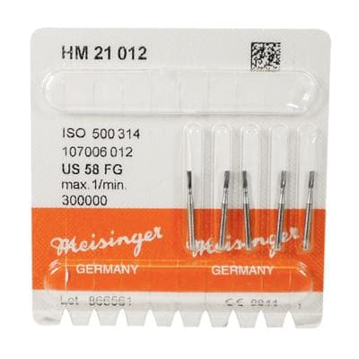 Meisinger Tungsten Carbide Bur, HM21-012-FG, Straight Fissure, #58, 1.2 mm Diameter, Friction Grip, 5/Pkg thumbnail 5
