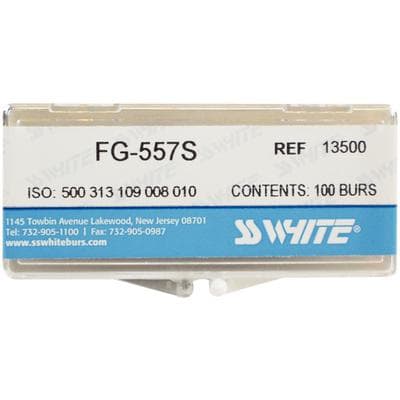 SS White FG #557 Carbide Bur, Straight Flat End Cross Cut Fissure, Friction Grip Short Shank, 1.0 mm Diameter, 3.8 mm Length, 100/Pk thumbnail 11