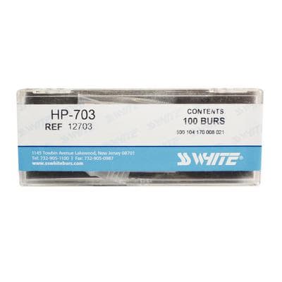 SS White Standard Operative Carbide Bur, HP, Tapered Fissure Flat End Crosscut, #703, 2.1 mm Diameter, 4.8 mm Length, 100/Pk, 12703 thumbnail 13