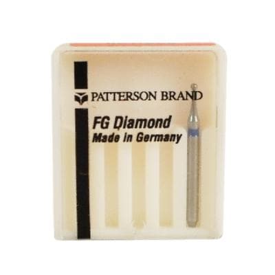 Patterson® Diamond Instrument FG, Round, Medium Grit, Blue Ring, 0.9 mm Head Diameter, Bur #801/009 thumbnail 2