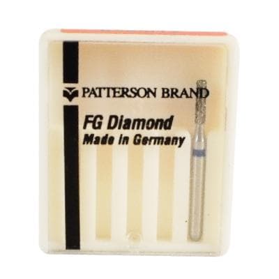 Patterson® Diamond Instrument FG, Cylinder Flat End, Medium Grit, Blue Ring, 1.2 mm Diameter, #836-012 thumbnail 2