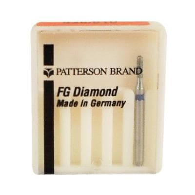 Patterson® Diamond Instrument FG, Cylinder Flat End, Medium Grit, Blue Ring, 1.0 mm Diameter, #838-010 thumbnail 2