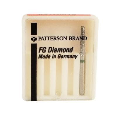 Patterson® Diamond Instrument FG, Coarse, Cone Flat End, Green Ring, #847-018, 1.8 mm Diameter, 1/Pkg thumbnail 2