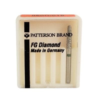 Patterson® Diamond Instrument, FG, Coarse, Cone Round End, #850-018, 1.8 mm Diameter, Green Ring, 1/Pkg thumbnail 2
