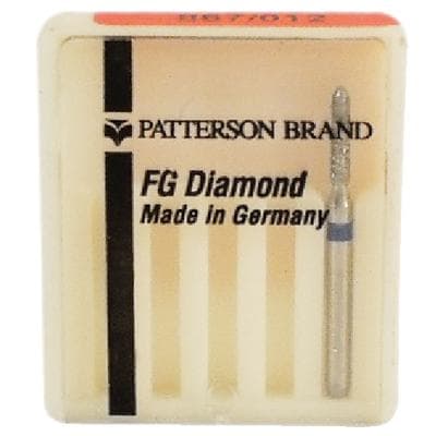 Patterson® Diamond Instrument FG, Medium Grit, Blue Ring, Cone Round End, #867-012, 1.2 mm Diameter - Patterson® Diamond Instruments – FG, Medium, Blue, Cone, Cone Round End - # 867-012, 1.2 mm Diameter - Image 1