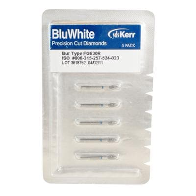 BluWhite Diamond™ Bur FG, Football, Regular, Blue Ring, Occlusal, #630R, 2.3 mm Diameter, 5.2 mm Length, 5/Pkg thumbnail 3
