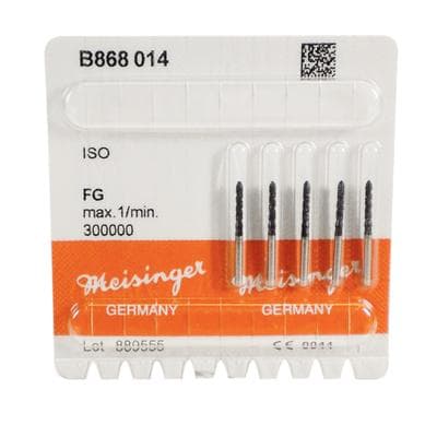 Meisinger Black Cobra Diamond Bur, Super Coarse, Long Torpedo, FG, 1.4 mm Diameter, 5/Pkg, B868-014 thumbnail 7