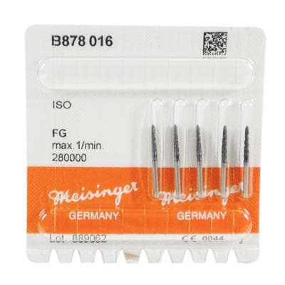 Meisinger Black Cobra Diamond Bur, FG, Super Coarse, Modified Chamfer/Beveled Taper, 1.6 mm Diameter, 5/Pkg, B878-016 thumbnail 7