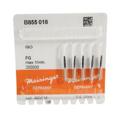 Meisinger Black Cobra Diamond Bur, Round End Taper, Super Coarse, FG, 1.8mm, 5/Pk, B855-018 thumbnail 8